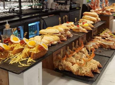 Cold pintxos in San Sebastian pintxos bar