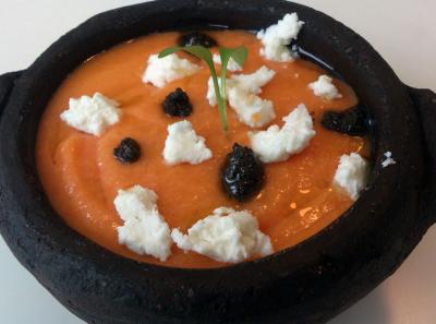 Salmorejo served as a pintxo in San Sebastian