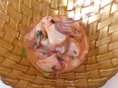 Ceviche served as a pintxo in San Sebastian.