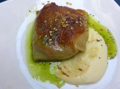 Scallop served as a pintxo in San Sebastian.