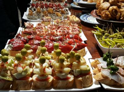 Pintxos in a pinchos bar in San Sebastian