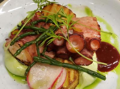 Octopus pintxo in our Pintxos Tour in San Sebastian